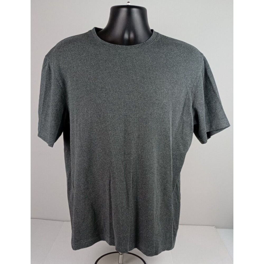 Croft & Barrow Men's Size L Gray Short Sleeve 100% Cotton Thick Tee Shirt